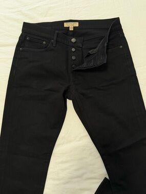 Burberry Men’s Black Slim Straight Jeans with Button Fly